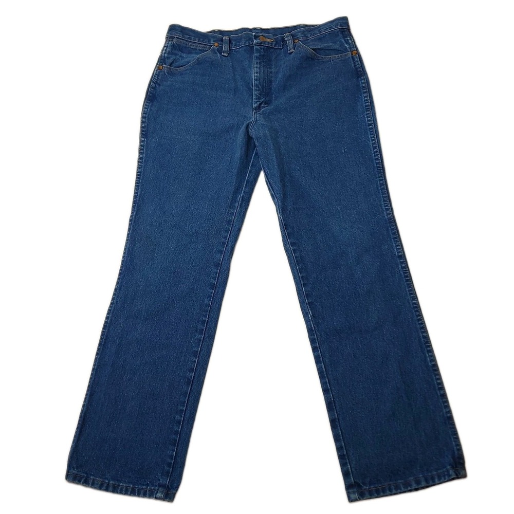 Wrangler Jeans Mens 34x29 Blue Excellent Cowboy Cut Slim Fit 936PWD Denim